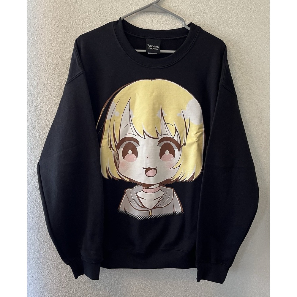 TAKASHI MURAKAMI x TENCHIMU SWEATSHIRT SIZE LARGE BLACK FLOWER GRAPHIC LS